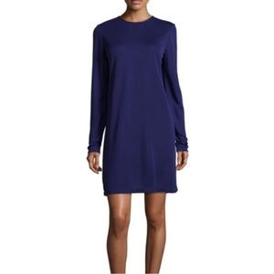 Halston Heritage Long-Sleeve Jersey Dress Keyhole Aubergine Size XS